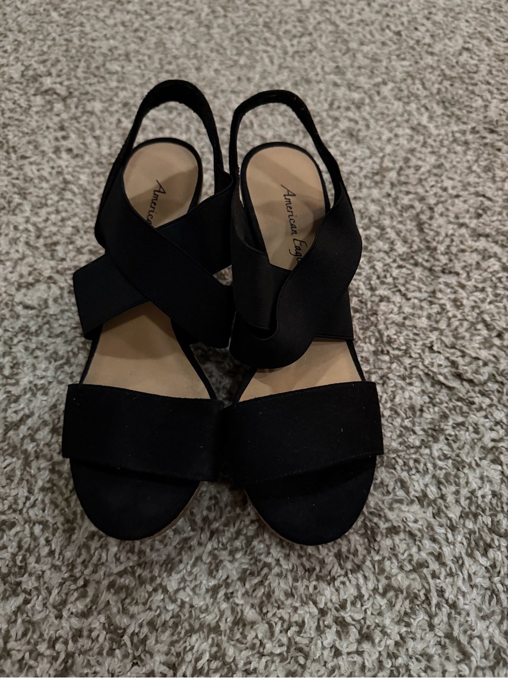American Eagle Outfitters Black Crisscross Slingback Sandals